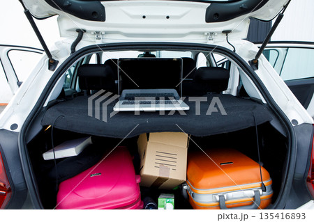 living quarters of a student who cannot afford to rent and studies in their car 135416893