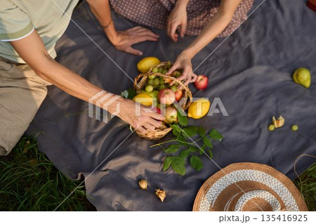 Vibrant arrangement of fruits and accessories for editorial display Vibrant arrangement of fruits and accessories for editorial display 135416925