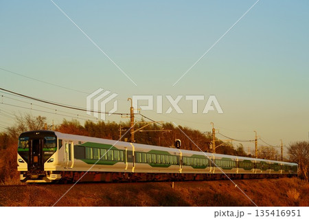 成田山初詣の団体列車として我孫子支線に入線したE257系5000番台 135416951