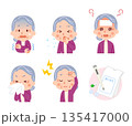 体調不良の症状セット　おばあさん 135417000