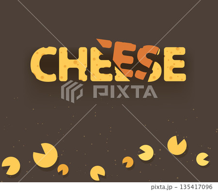 a cheese word playful sliced yellow letters a cheese word playful sliced yellow letters 135417096