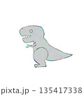 恐竜（ティラノサウルス）の虹色シルエット 135417338