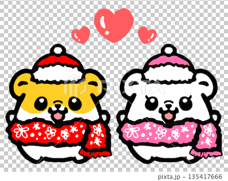 穿著冬裝的可愛倉鼠塗鴉風格插畫 3 穿著冬裝的可愛倉鼠塗鴉風格插畫 3 135417666