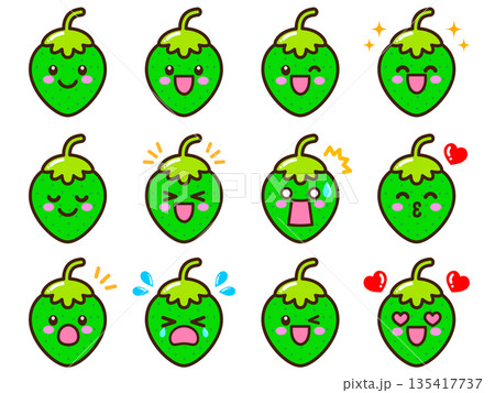 かわいい苺のイラスト素材セット3 135417737