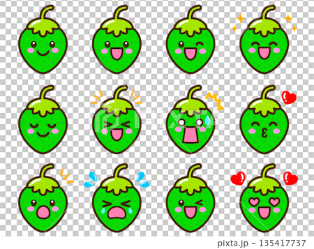 かわいい苺のイラスト素材セット3 135417737