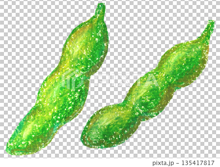 毛豆插圖油畫棒畫 135417817
