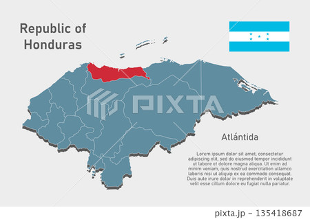 Vector map of Honduras - Altantida Department 135418687