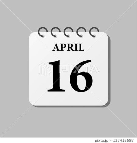Icon page calendar day - 16 April Icon page calendar day - 16 April 135418689