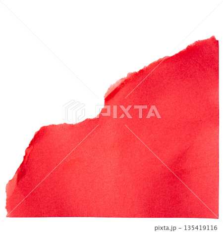 Red torn cardboard isolated on a white background Red torn cardboard isolated on a white background 135419116