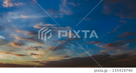 Blue Sunrise Sky With Sunlight natural background backdrop Blue Sunrise Sky With Sunlight natural background backdrop 135419740