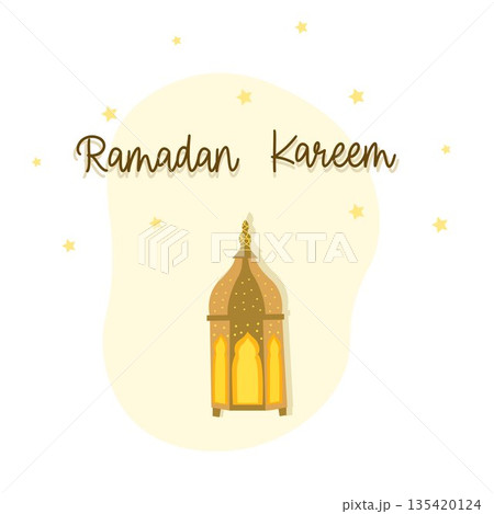 Ramadan Kareem cozy lantern illustration for greeting cards, social posts, banners Ramadan Kareem cozy lantern illustration for greeting cards, social posts, banners 135420124