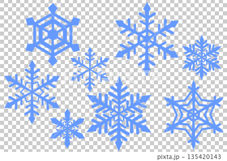 Snowflake illustration material set 135420143