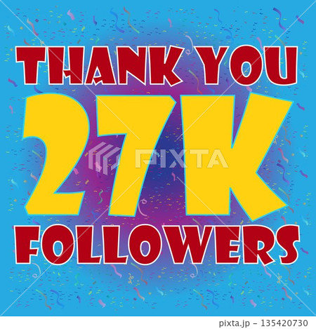 Thank You 27K Followers Graphic - Bold Minimalist Celebration Design for Social Media Milestones 135420730