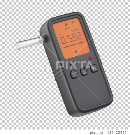 Breathalyzer displaying high blood alcohol Breathalyzer displaying high blood alcohol 135422485