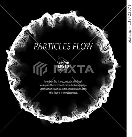 Wave pattern vector. 3D glowing abstract digital particles background. Technology concept. Abstract background. Future vector illustration. 135422671