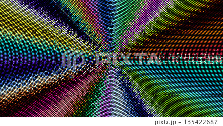 Bright concentric circle pattern with rainbow palette. Style op art, psychedelic, digital abstraction. Bright concentric circle pattern with rainbow palette. Style op art, psychedelic, digital abstraction. 135422687