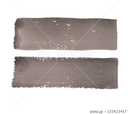 Abstract brownish gray, coffee, dark, muted color watercolor stroke with granulation texture. Hand drawn paint brush element. Artistic backdrop for card design presentation. Abstract brownish gray, coffee, dark, muted color watercolor stroke with granulation texture. Hand drawn paint brush element. Artistic backdrop for card design presentation. 135423457