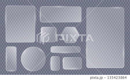 Glassmorphism UI Transparent Rounded Shape Setのイラスト素材 [135423864] - PIXTA