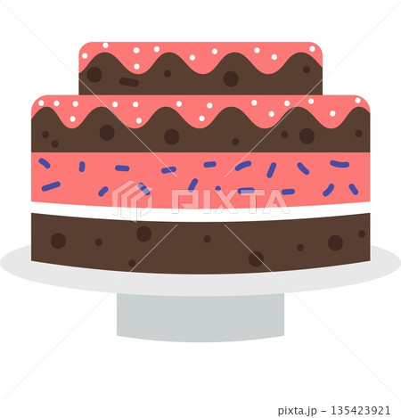 Sweet cake dessert vector icon isolated on white 135423921