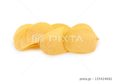 Potato chips isolated Potato chips isolated 135424692