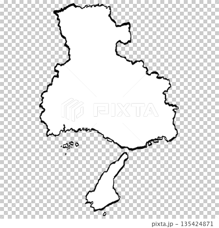 兵庫縣地圖插圖(筆觸)簡易版 兵庫縣地圖插圖(筆觸)簡易版 135424871