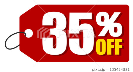 35％オフのセールを表すディスカウントラベル 135424881