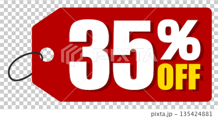 35％オフのセールを表すディスカウントラベル 135424881