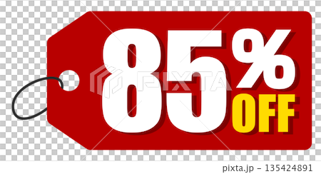 Discount label for 85% off sale 135424891