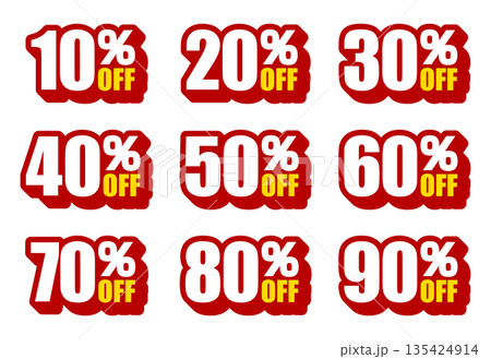 10％、20％、30％、40％、50％、60％、70％、80％、90％、OFFのセール 135424914