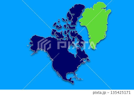 北アメリカ大陸とグリーランド 135425171