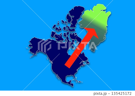北アメリカ大陸とグリーランド 135425172