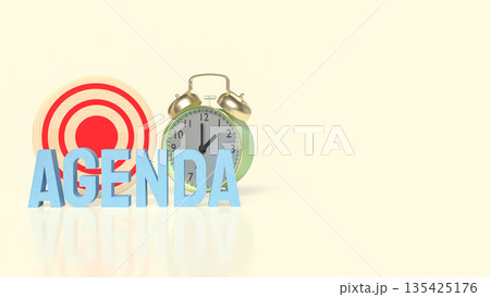 Agenda Planning Concept with Target Goal and Alarm Clock 3d render. Agenda Planning Concept with Target Goal and Alarm Clock 3d render. 135425176