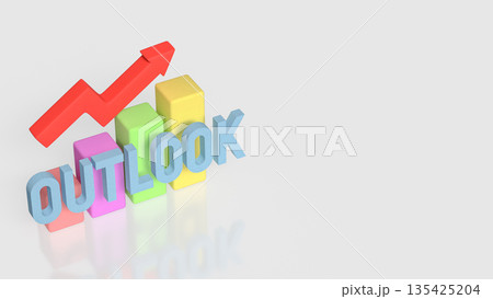 Positive Business Outlook Concept with Growth Chart and Upward Arrow 3d render. Positive Business Outlook Concept with Growth Chart and Upward Arrow 3d render. 135425204