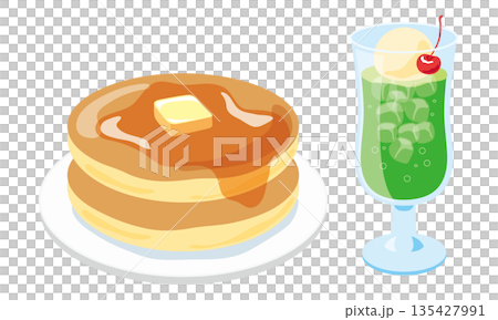 蜜瓜奶油蘇打和熱煎餅咖啡館菜單 135427991