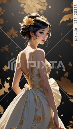 ウエディングドレスの女 AI生成素材 ウエディングドレスの女 AI生成素材 135428338