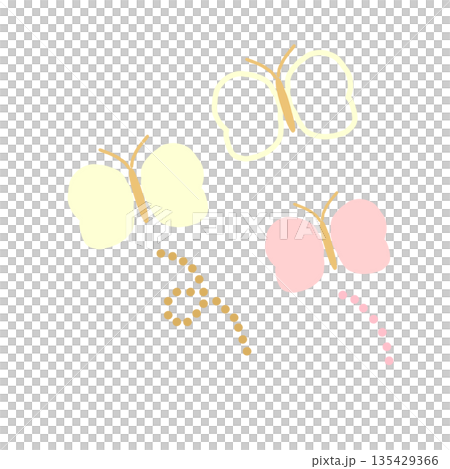 Hand-drawn cute butterfly illustration 135429366