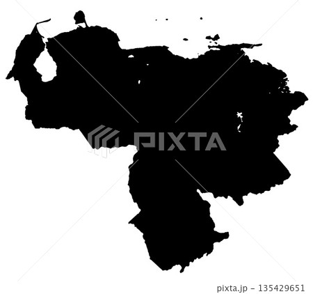 shape of the map of Venezuela, slightly simplified smooth rounded silhouette shape of the map of Venezuela, slightly simplified smooth rounded silhouette 135429651