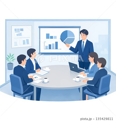 会議をするビジネスマン 135429811