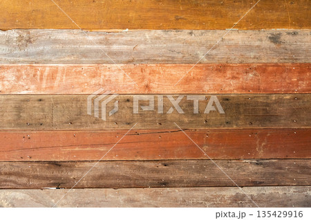 Full frame shot of wooden panel background and texture. The textured and surface of wood background. 135429916