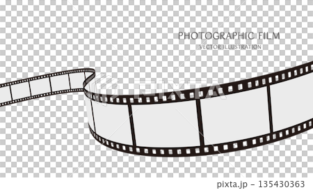 16:9 背景素材：動態 35mm 攝影膠片的向量插圖數據 135430363