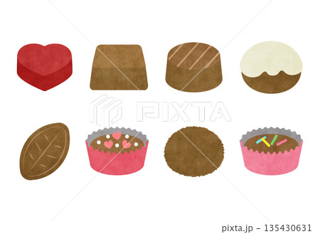 チョコレート　バレンタイン　イラスト 135430631