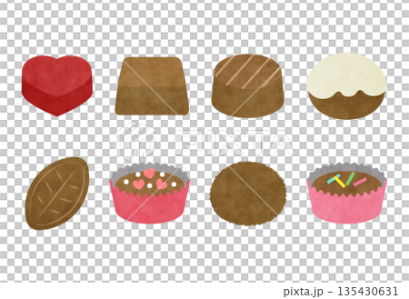 チョコレート　バレンタイン　イラスト 135430631