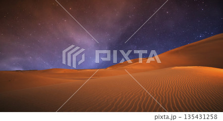 beautiful view of the desert in the evening beautiful view of the desert in the evening 135431258