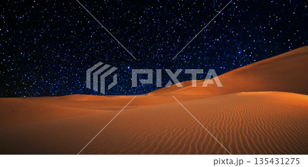 beautiful view of the desert in the evening 135431275