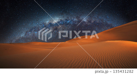 beautiful view of the desert in the evening beautiful view of the desert in the evening 135431282