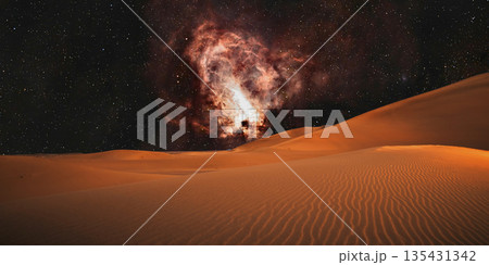 beautiful view of the desert in the evening beautiful view of the desert in the evening 135431342