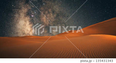 beautiful view of the desert in the evening 135431343