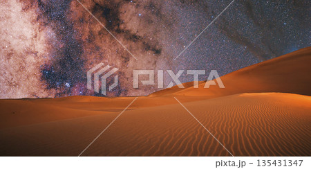 beautiful view of the desert in the evening 135431347