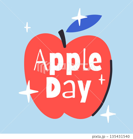 Apple Day, a greeting carved into the fruit, a symbol of the physical, cultural, and genetic diversity 135431540