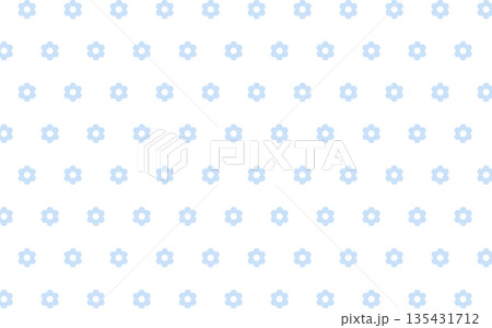 ヘキサゴンフラワーの背景イラスト　ハーフステップ　水色 135431712